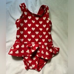 Gap 12-18 month girl swimsuit. One piece. Heart design.
